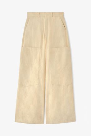 Ganni Beige Pants in Suiting - Size 32 Organic Cotton