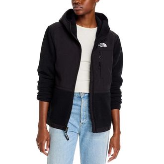 The North Face Retro Denali Hoodie Womens Black Fleece Logo Full Zip GBO3168