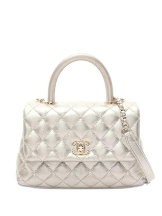 Chanel 2020-2021 matelasse handle tote bag - Silver