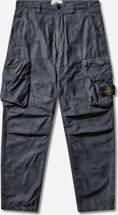 Stone Island Men s Faded Camo Ripstop-TC Loose Cargo Pants Blue Grey