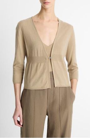 Vince One Button Wool Blend Cardigan in Mojave at Nordstrom Rack, Size X-Large