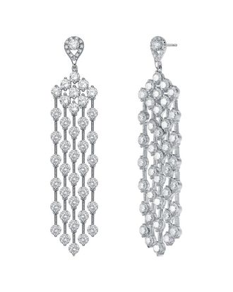 Genevive Silver Cz Earrings