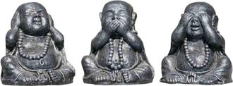 Wanda Collection Estatuas de buda sabiduría pátina gris 40 cm