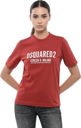 Dsquared2 Red Graphic Crew Neck T-Shirt