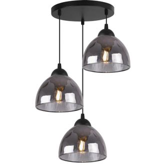 OEM L&aacute;mpara Colgante Venecia 3 Pantallas Planas Grafito E27