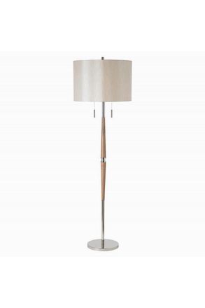 Netlighting Altesse Floor Lamp Natural Wood Oatmeal Silk Effect E27