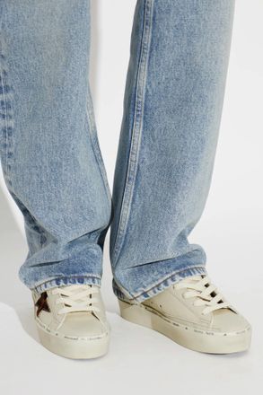 Golden Goose Hi Star Classic With List Sports Shoes, Womens, Cream