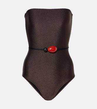 Adriana Degreas Embellished bandeau swimsuit