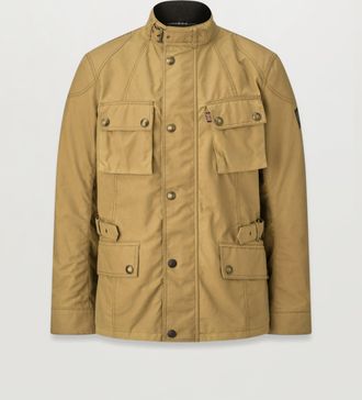 Belstaff Crosby Motorcycle Jacket Mens Waxed Cotton Sand Size 3XL