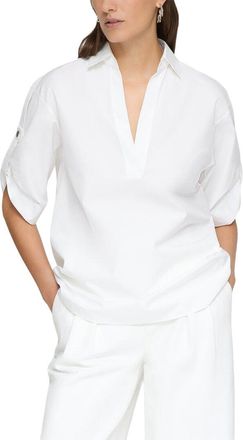 Lafayette 148 New York Plus Sleeve Popover Shirt