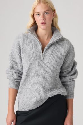Levi's Su&eacute;ter Ava con cremallera de un cuarto - Mujer - XS - Gris / Mid Heather Grey