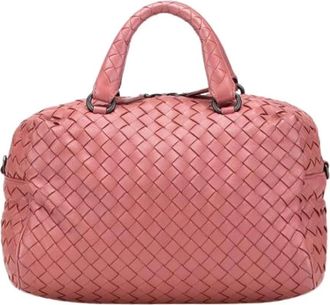 Bottega Veneta Pre-owned Handbags, female, Pink, Size: ONE SIZE Pre-owned Woven Handbag