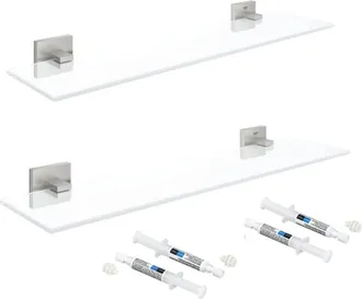 GROHE Juego De 2 Estantes Grohe Start Cube 53 Cm Supersteel + 2 Grohe Quickglue A2 Para Acceso Con Dos Placas De Fijaci&oacute;n
