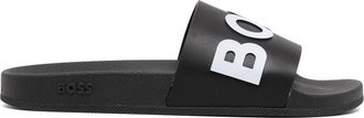 HUGO BOSS logo-print slides - men - Rubber - 39 - Black