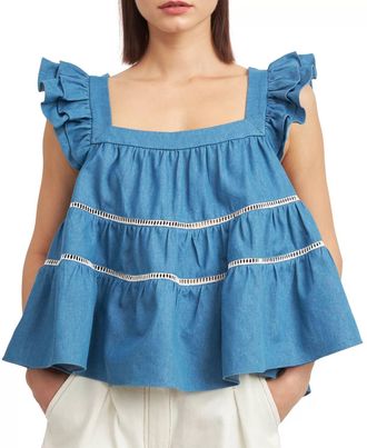 En Saison Tara Top In Denim