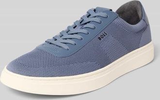HUGO BOSS Low Top Sneaker mit Echtleder-Besatz Modell KIERAN in Blau, Gr&ouml;&szlig;e 40