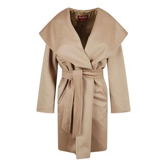 Max Mara Dames, Mantels, Bruin, Maat: 3XS Wol