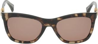 Rag & Bone 53mm Square Sunglasses in Tan Crystal Tort /Smoke Brown at Nordstrom