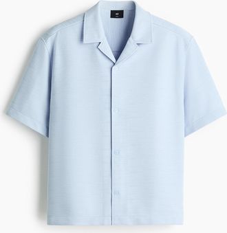 H&M Freizeithemd in Loose Fit - Hellblau