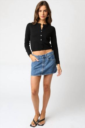 Olivaceous Rhodes Knit Cardigan In Black