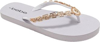 Bebe Lion Charm Thong Flip Flop in White at Nordstrom Rack, Size 10