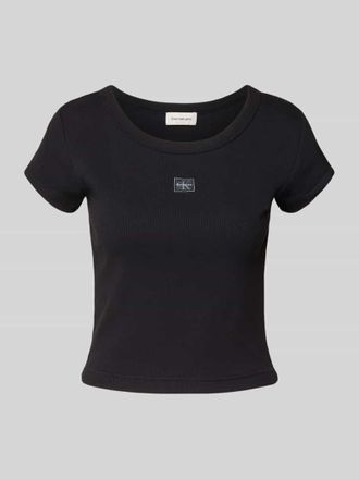 Calvin Klein Jeans T-Shirt mit Label-Badge in Black, Gr&ouml;&szlig;e S