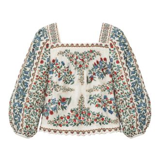 Farm Rio FARM Rio, Blouses, female, Multicolor, Size: M Fruit Beauty Scarf Shirt