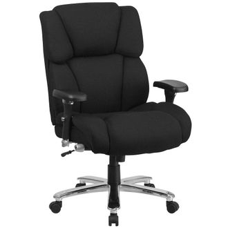 Flash Furniture 400 lb. Rated Black Fabric Executive Office Chair with Lumbar Knob