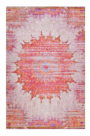 Wecon Home Alfombra de vinilo con estampado retro vintage rosa pastel 240x290