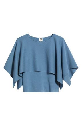 Anne Klein Boat Neck Sweater Cape in Dutch Blue at Nordstrom, Size X-Large P