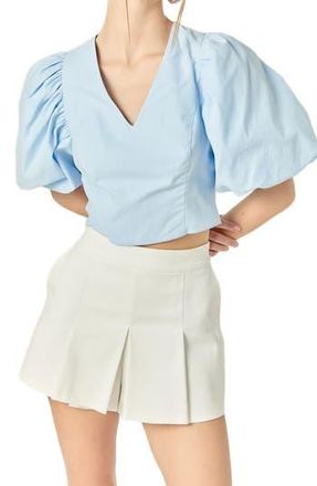 endless rose V-Neck Crop Top in Powder Blue at Nordstrom Rack, Size X-Small