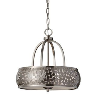 Loops 4 Bulb Chandelier Hanging Pendant LIght Brushed Steel LED E27 60W Bulb in Metallics