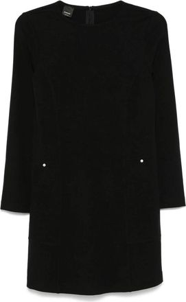 Pinko Detersivo Mini Jurk - Dames - Korte kleedjes - Zwart - 2XL - Nylon - Kleedjes