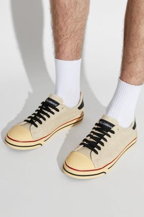 Dolce & Gabbana Sports Shoes With Logo, Mens, Cream