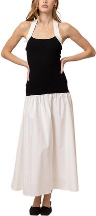 Line & Dot Kohl Mix-Media Maxi Dress