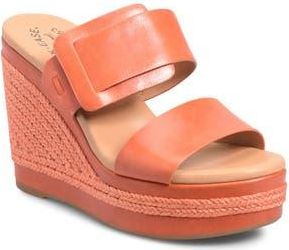 Kork-ease Raya Espadrille Platform Wedge Slide Sandal in Orange Full Grain at Nordstrom Rack, Size 10