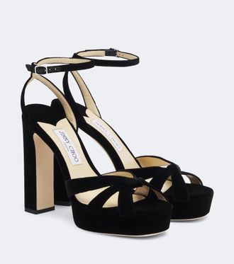 Jimmy Choo London Sandalias con plataforma Kove de terciopelo