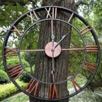 OEM Reloj De Jard&iacute;n, Reloj De Pared Para Exteriores, Reloj De Jard&iacute;n Grande Con N&uacute;meros Romanos, Reloj De Hierro Para Exteriores, 40 Cm/16 Pulgadas