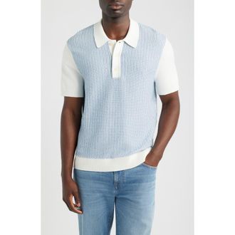 Wax London Turin Stripe Polo Sweater in Ecru at Nordstrom, Size Xx-Large