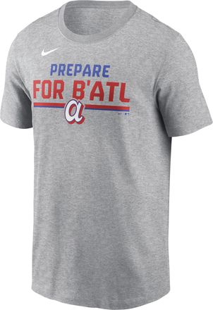 Nike Atlanta Braves Stacked City Connect Nike Mens MLB T-Shirt in Grey | N19906GAW-YNQ