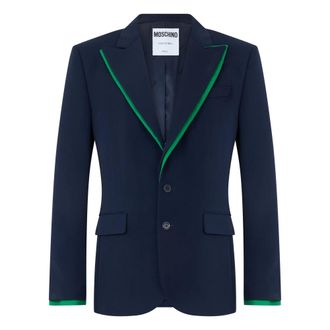Moschino Elegant Blazer with Contrasting Details - male - Moschino - Blazers - Blue - XL - Jackets