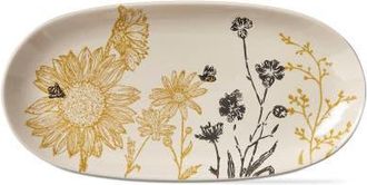 Tag Let It Bee Multicolor Ceramic Serving Platter Dishwasher Safe in White at Nordstrom