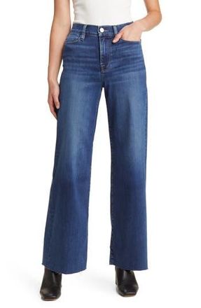 Frame Denim Le Slim Palazzo Raw Hem High Waist Wide Leg Jeans in Lupine at Nordstrom Rack, Size 30