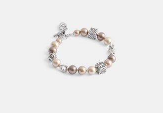 Coach Signature Pearls And Metal Bracelet