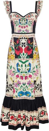 La DoubleJ Calisto Maxi-jurk - Dames - Maxi kleedjes - Beige - 2XL - Katoen - Kleedjes
