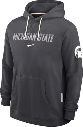 Nike Michigan State Sideline Standard Issue Nike Mens Dri-FIT College Pullover Hoodie in Grey | 03AZ06FMST-8DF