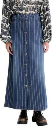 Munthe Livono Maxi Rok - Dames - Spijkerrokken - Blauw - XS - Katoen - Rokken