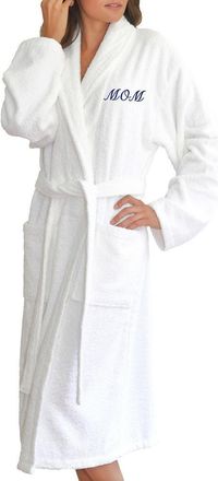 Linum Home Textiles Embroidered Mom White Terry Bathrobe at Nordstrom Rack, Size Large/x-Large