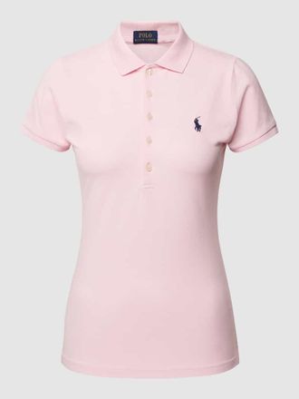 Polo Ralph Lauren Slim Fit Poloshirt mit Logo-Stitching Modell JULIE in Pink, Größe XXL