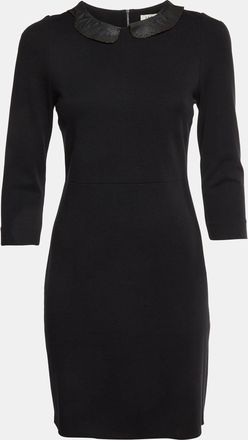 Sandro Black Jersey Peter Pan Collar Knee Length Dress